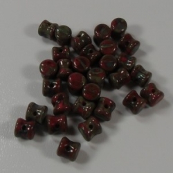 #37 - 25 Stck. PRECIOSA Pellet™ 4x6 mm red coral travertin