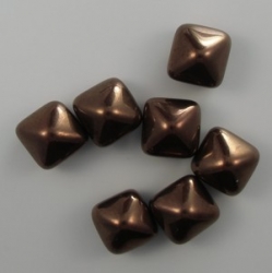 #35 - 10 Two-Hole Pyramid 8x8mm - dark bronze