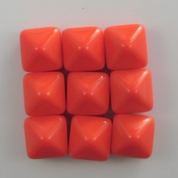 #37 - 10 Two-Hole Pyramid 8x8mm - orange