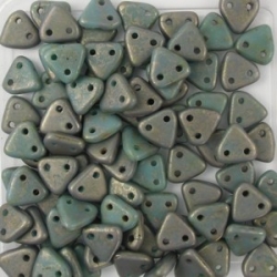 #13 10g Triangle-Beads 6mm - turquoise - copper picasso