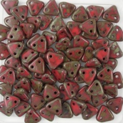 #27 10g Triangle-Beads 6mm - red picasso