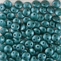 #50 - 50 Stück Two-Hole Lentils 6mm - Met. Pearl Coat Dk Green