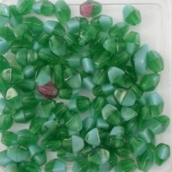 #35 - 50 Stck. Pinch-Bead 5x3mm - tr.emerald/op. türkis