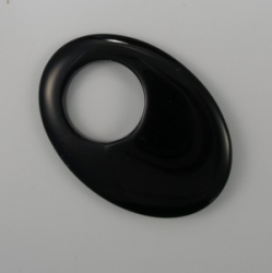 1 Anhänger GoGo Onyx poliert - Ø ca. 35X25 mm