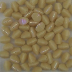 #49a - 50 Stck. Pinch-Bead 5x3mm - opak beige AB