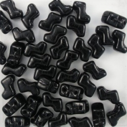 #10.0 - 25 Stück Two-Hole ZET Beads 5x6mm - jet