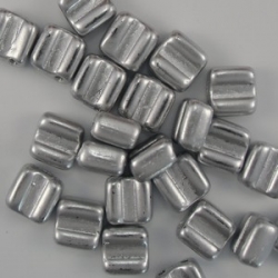 #01 - 25 Stck. H-Tile Beads 6mm - crystal aluminium silver