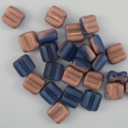 #07 - 25 Stck. H-Tile Beads 6mm - dk sapphire matte apollo