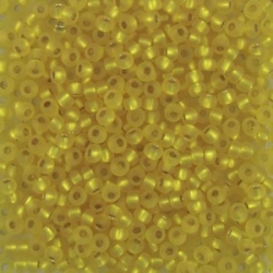 #129 10 Gramm Rocailles yellow matte SL 9/0 2,6 mm