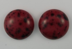 #12 - 1 Cabochon 19x5mm (LxBxH) - rot/schwarz gesprenkelt