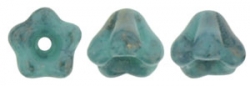 #02.21 50 Stück Glockenblumen 4x6 mm Luster Opaque Turquoise