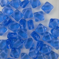 25 Stück Two-Hole Silky Beads 6mm - sapphire