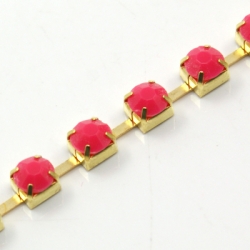 1 m Strasskette rose Ø ± 4x5mm - gold