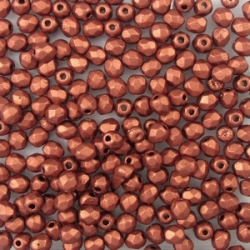 #17.03 50 Stück - 3,0 mm Glasschliffperlen - matte met dk copper