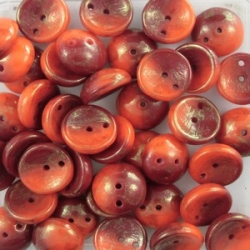 #76a - 25 Stck. Piggy-Beads 4x8mm - opak orange/opak red gold lu