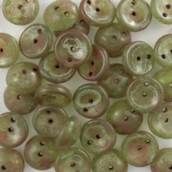 #57c - 25 Stck. Piggy-Beads 4x8mm - maigrün picasso