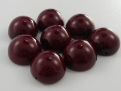 #28 - 1 Dome Bead 14x8mm - cranberry paint coating