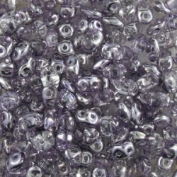 #102 10g SuperDuo-Beads cr. half labrad. flieder coated