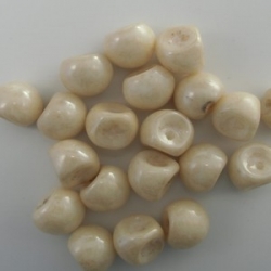 #11 20 Stck. Mushroom Beads 8mm alabaster champagne luster