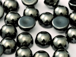 #37b - 1 Dome Bead 10x6mm - jet vacuum hematite full