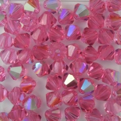 #05 25 Stück - 6,0 mm Crystal Bicone lt fuchsia AB