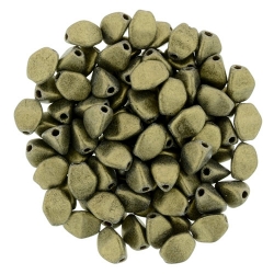 #76.01 - 50 Stck. Pinch-Bead 5x3mm - Metallic Suede - Gold