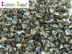 #18.00 50 Stck. Button Beads 4mm Crystal Graphite Rainbow