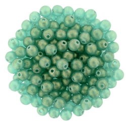 #99.13 1 Strang - 4,0 mm Glasperlen - Sueded Gold Teal (100 Stück)