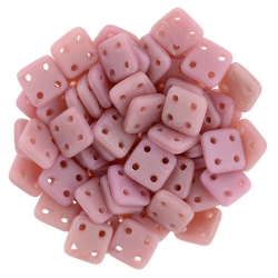 #12 10g QuadraTile-Beads 6mm - Matte Coral Pink