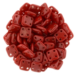 #14 10g QuadraTile-Beads 6mm - Opaque Red