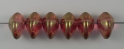 #01.02 - 25 Stück Ufo Beads 7x11mm - crystal red luster