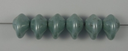 #02.01 - 25 Stück Ufo Beads 7x11mm - alabaster seefoam luster