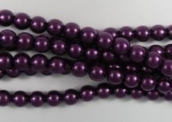 #99.48 1 Strang - 4,0 mm Glaswachsperlen - purple