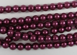 #99.49 1 Strang - 4,0 mm Glaswachsperlen - dark magenta