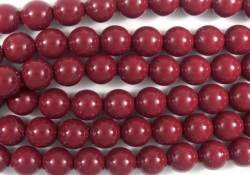 #48.0 1 Strang - 6,0 mm Glasperlen - cranberry paint coating