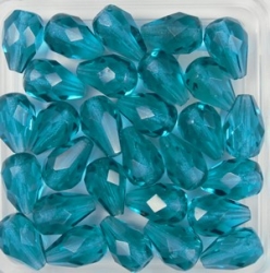 #20 - 10 Pears 10*7mm petrol/teal