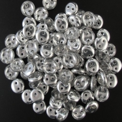 #15.01 - 50 Stück Two-Hole Lentils 6mm - crystal half labrador