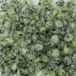 #01.14 - 50 Stck. Pinch-Bead 4x3mm - Alabaster Pale Green/Black