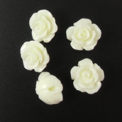 5 Stück Resin Rose Beads ca. 8x6 mm - verschiedene Farben