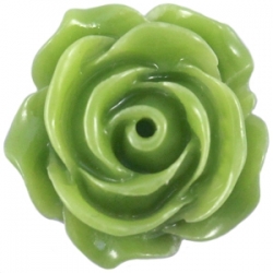 1 Stück Resin Rose Beads ca. 15,0 mm - olive