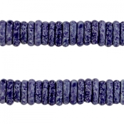 #04 - 10 Stck. Griechische Keramik ca. 8x2,2 mm - stonewash - indigo blue