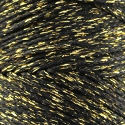 1 Meter Wachskordel Ø 1 mm - black gold-metallic