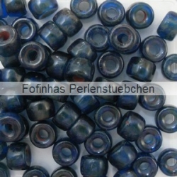 #05.02 - 25 Stück Roller Beads 6x4 mm - cobalt travertin