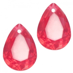 1 Tropfen facetiert 14x10x7mm (LxBxH) - opal red rose