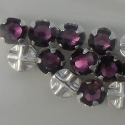 Swarovski® crystals -  Rose Montées (SS12) -  amethyst - silver-plated (53100),