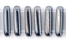 1 Strang 2-Hole Bar 15x5mm - Jet Hematite