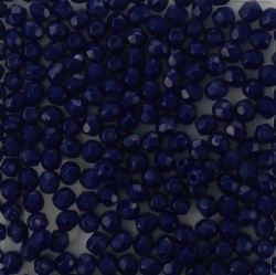 #08.7a 50 Stück - 3,0 mm Glasschliffperlen - Opaque Navy Blue