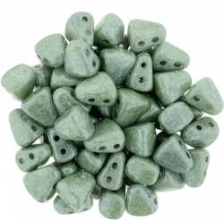 #02.03 - 25 Stck. NIB-BIT-Beads 6x5mm - White Luster - Green