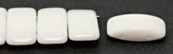 #02.00 - 10 Stück Zweiloch-Glasperle 9x17 mm - Chalk White