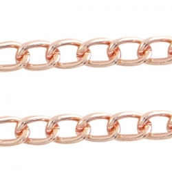 50 cm Gliederkette Aluminium Ø ± 14x9 mm rosé gold